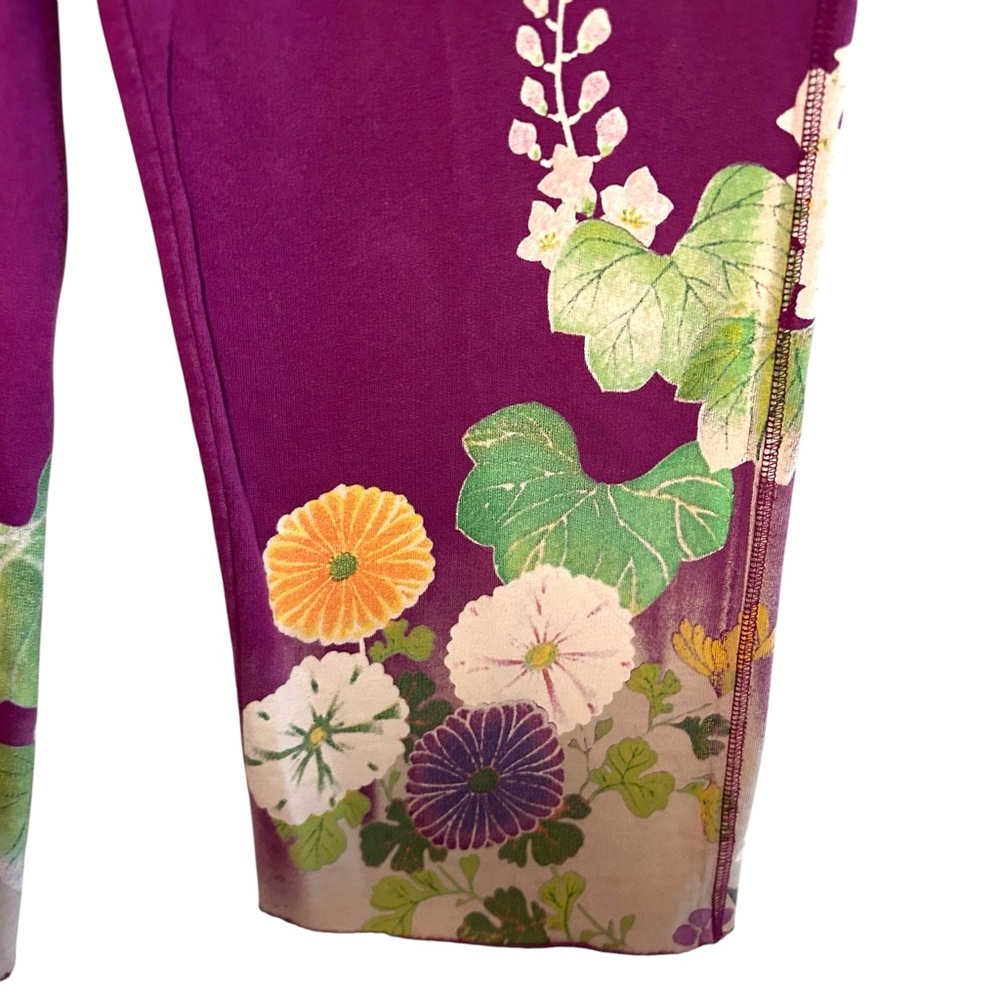Rare! lucky brand M-XL sweatpants cropped Asian floral print boho‎ yoga Y2K - Picture 6 of 16